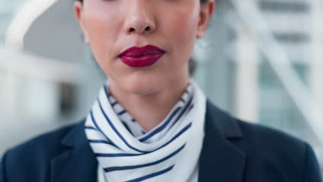 flight attendant, smile and face closeup