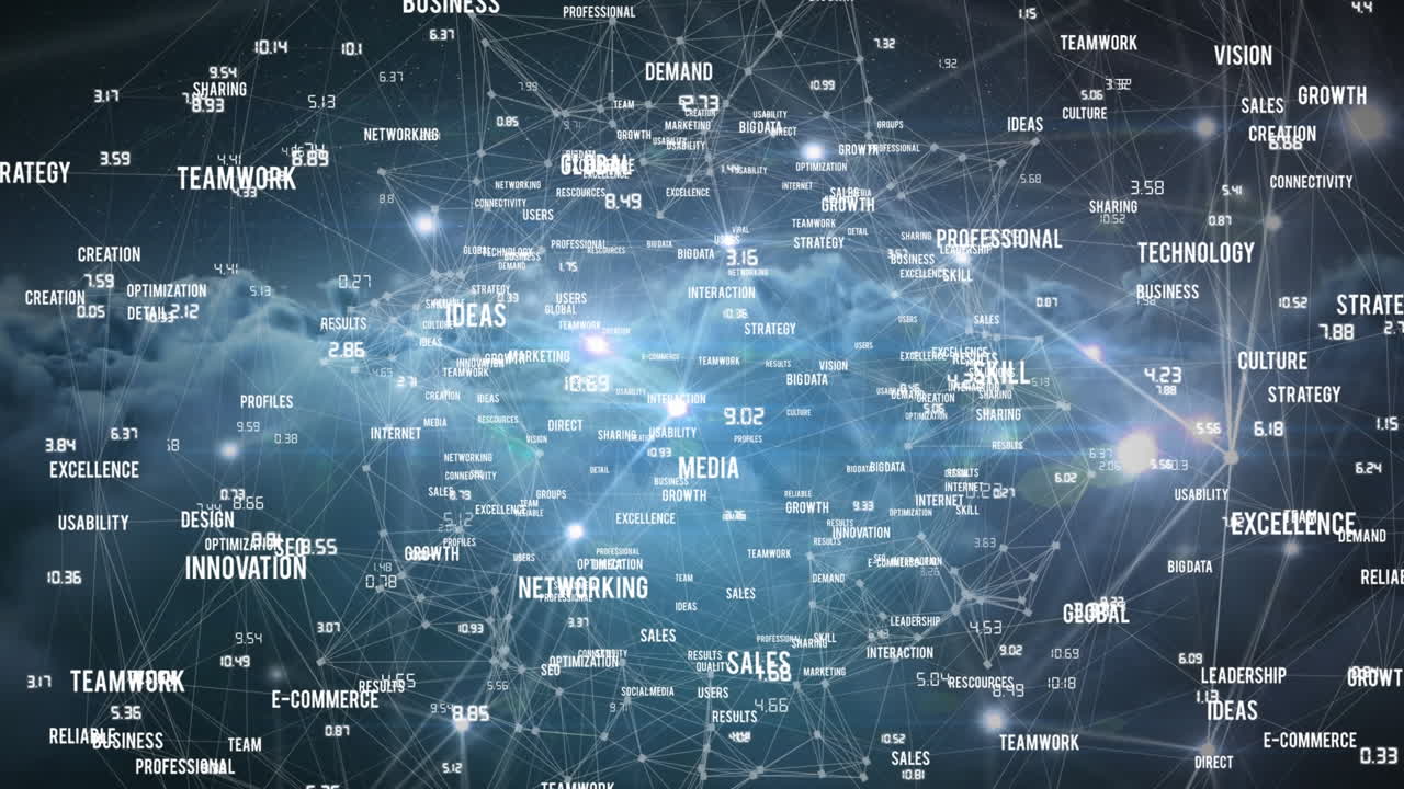 animación digital de líneas de conexión con concepto de negocio 4k