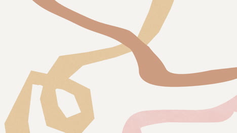 Animation of moving dark pink, brown and beige organic nature inspired forms on pale background