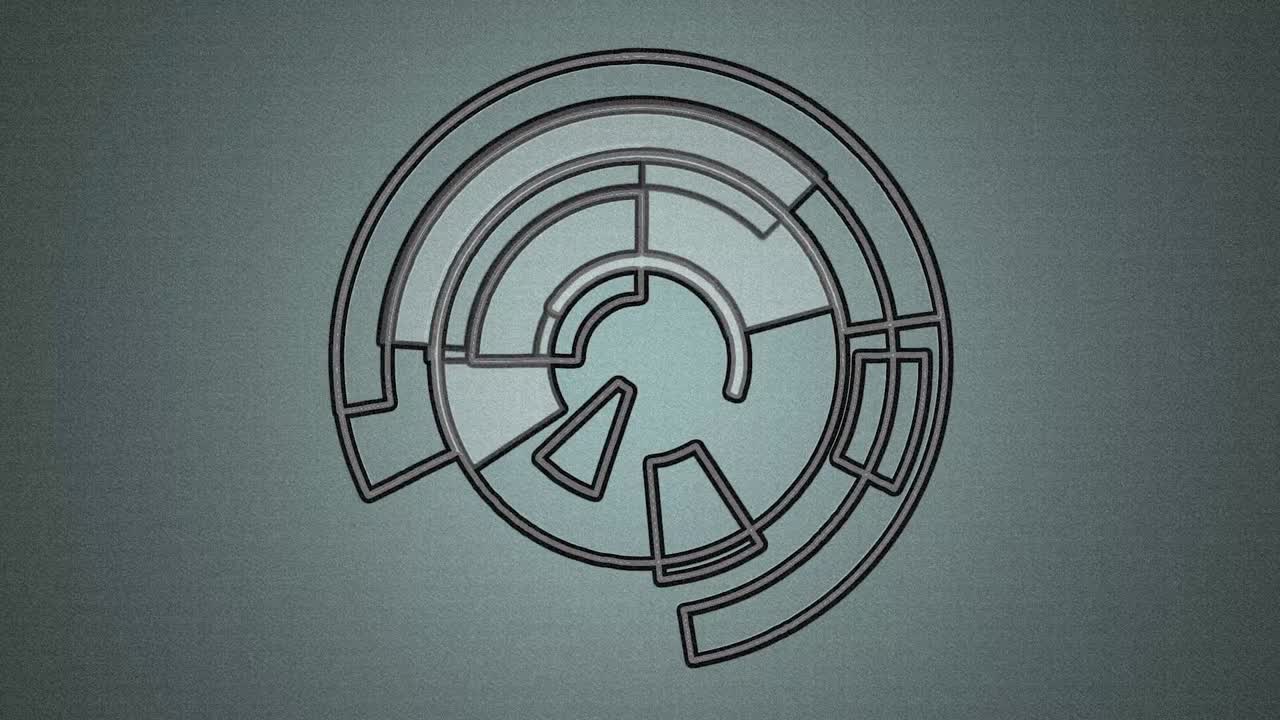 segmentos circulares rotativos de fondo abstractos