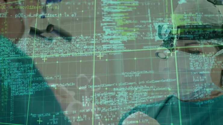 Animazione di elaborazione dati su diversi chirurghi.
