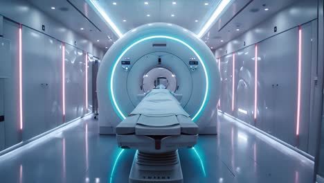 futuristic mri or ct scanner room