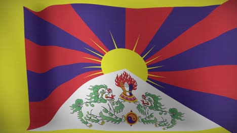 animación de la bandera nacional del tíbet ondeando