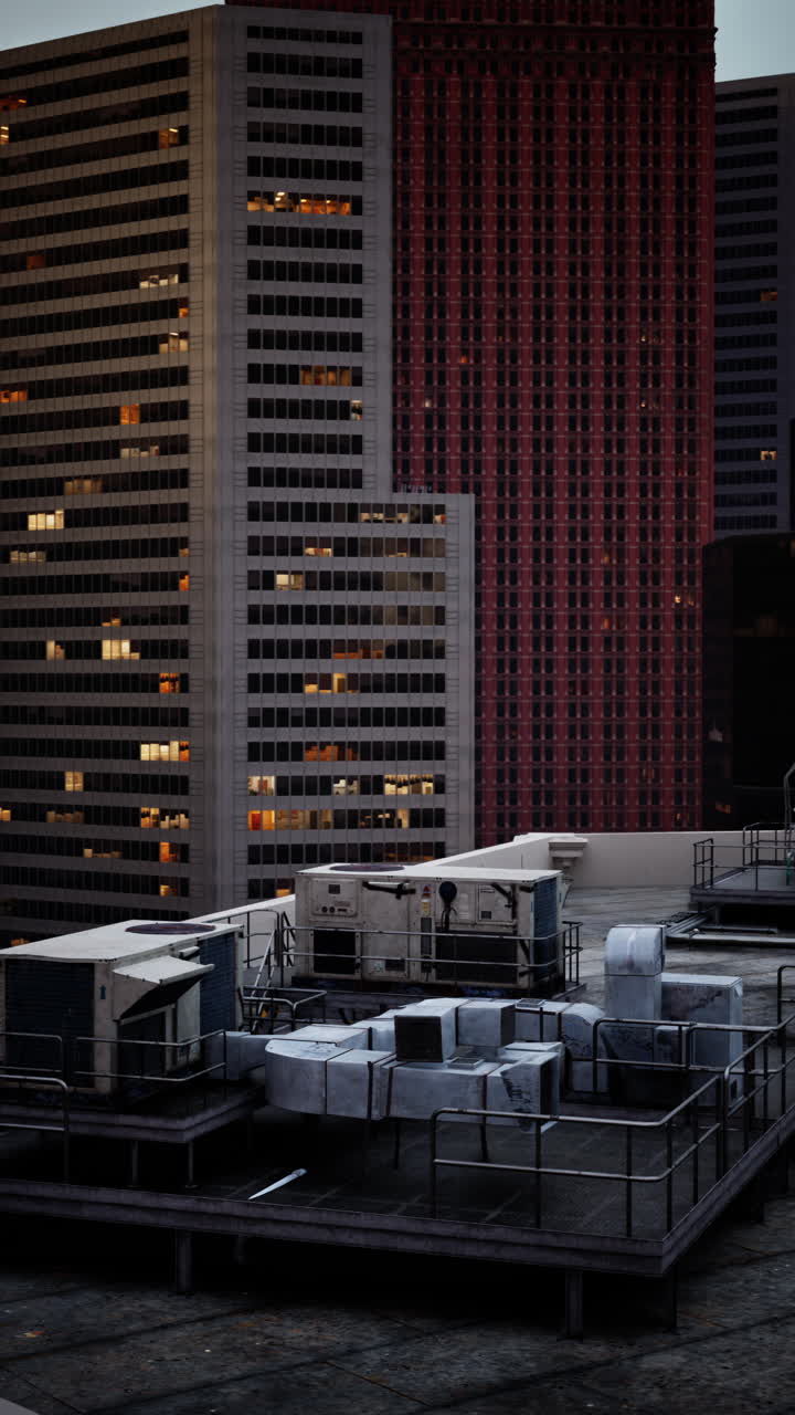 밤 에 도시 의 지붕 풍경