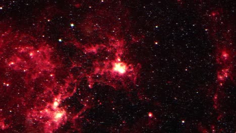 seamless loop galaxy exploration through red dragon fish nebula with glow star. 4k looping animation of flying through glowing nebulae, clouds and stars field. elements furnished by nasa image.