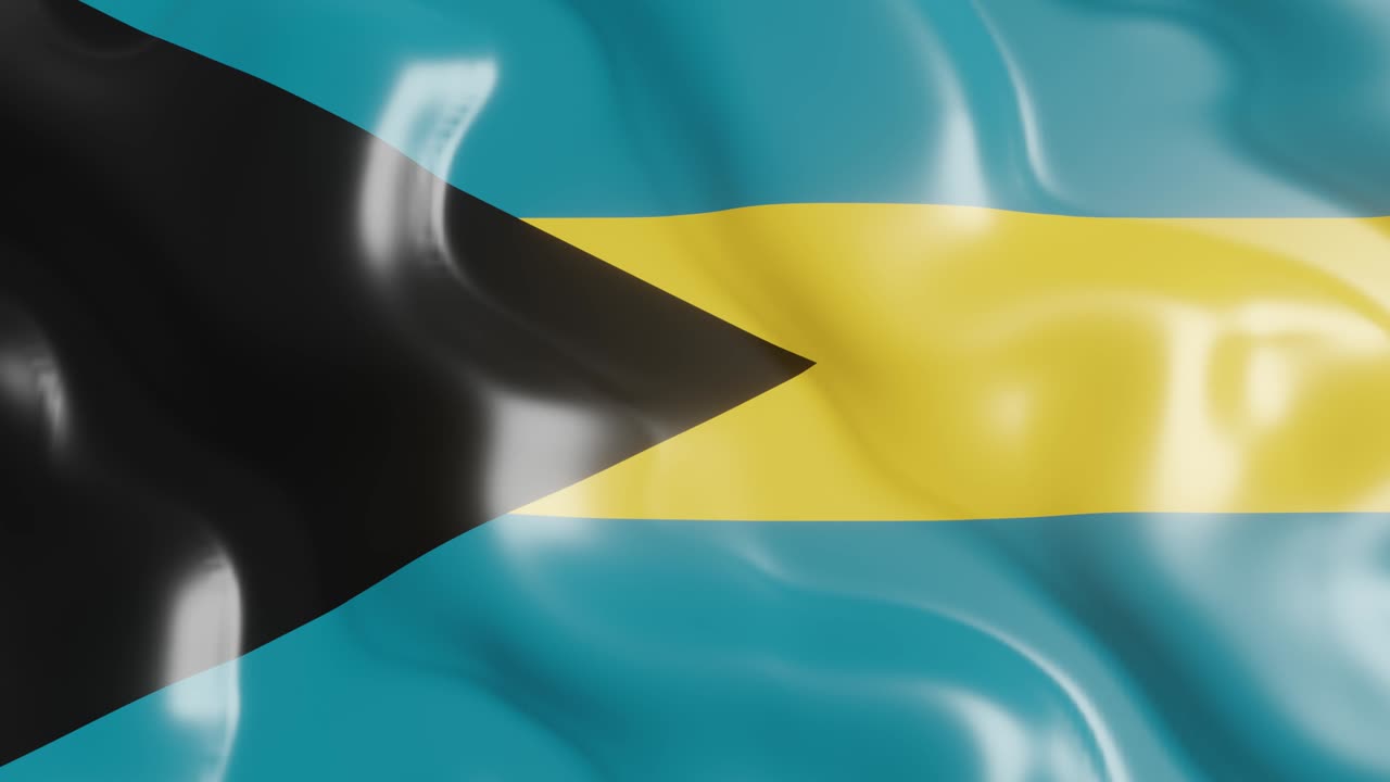 바하마의 발을 흔들고 있는 3d 렌더링: 바람을 배경으로 한 국가 발, 4k 현실적인 원활한 루프 애니메이션 비디오 클립