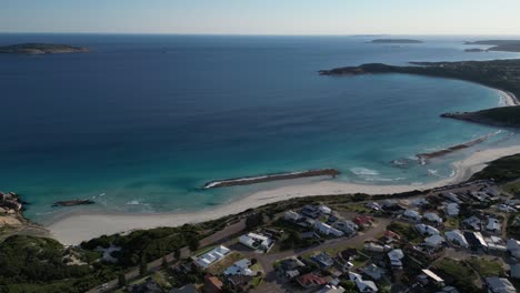 Aerial-panorama-of-West-Beach-in-Western-Australia-during-sunny-day-and-blue-seascape