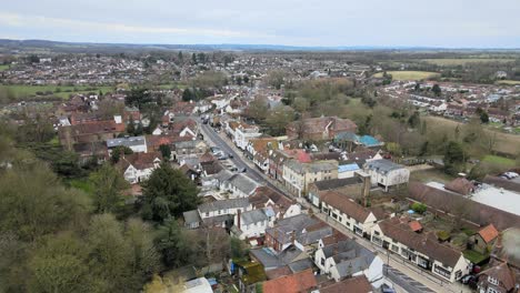 chipping ongar essex pull back high street aerial footage