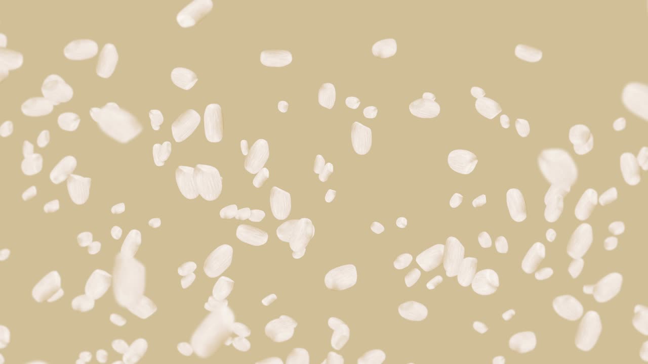 갈색 배경에 많은 을 날려. . 은. 채식주의자. 건강한 음식.  회전의 3d 루프 애니메이션.