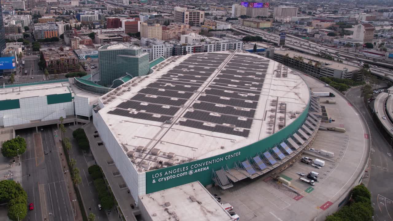 Aerial View of Los Angeles Convention Center & Crypto.com Arena
