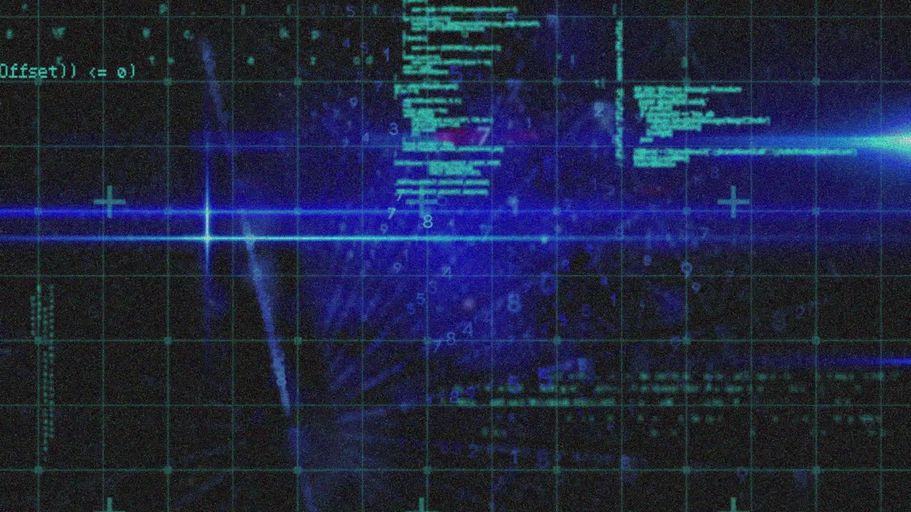 animatie van groene gegevensverwerking en binaire codering