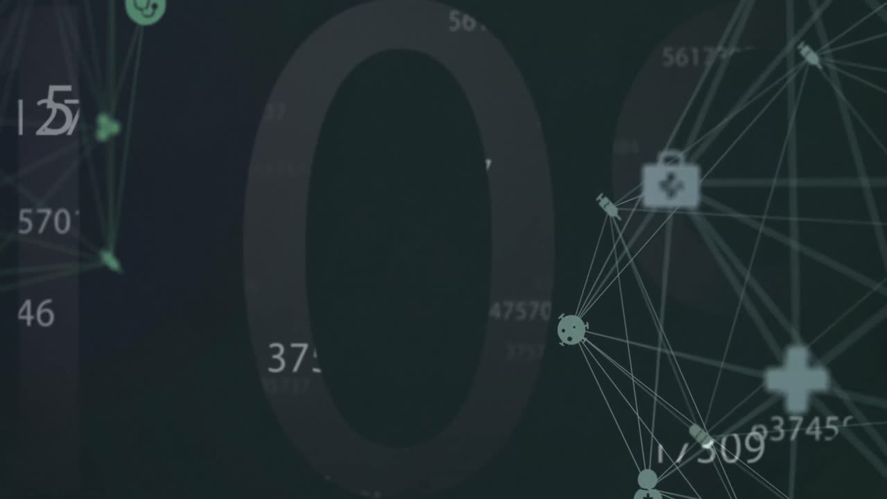 números múltiples cambiando contra el globo de la red de conexiones
