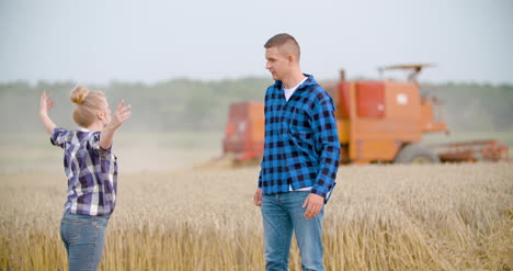 agriculture business two farmers are arguing at farm 1