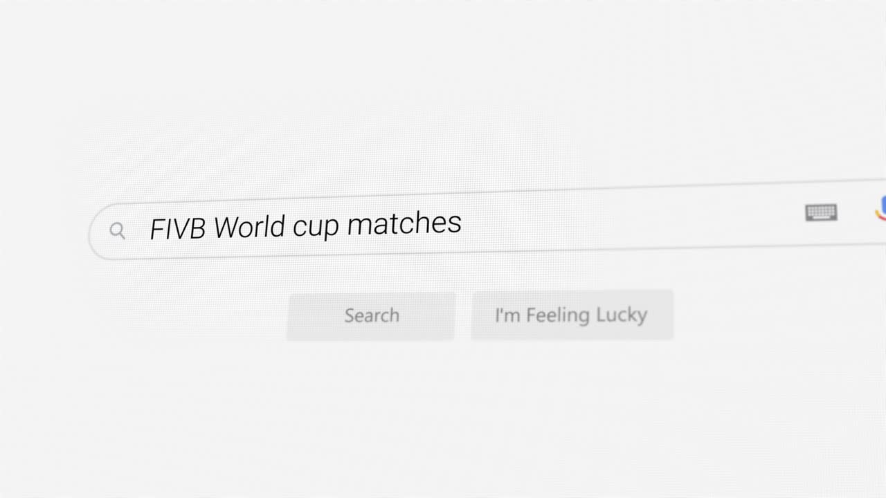 Searching for FIVB World cup matches on Internet browser