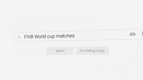searching for fivb world cup matches on internet browser