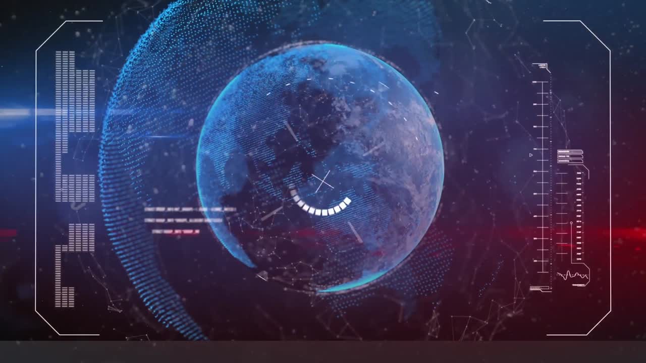 animación del procesamiento de datos en todo el mundo