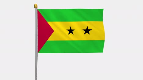 loop video of sao tome and principe flag  fluttering in the wind, slow motion video of 4k , with alpha channel