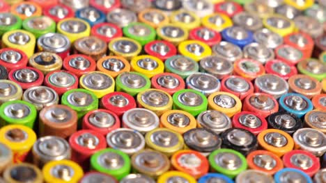 finger batteries harmful effects of batteries on the nature of the planet earth used batteries waste many colored batteries from different manufacturers background with batteries