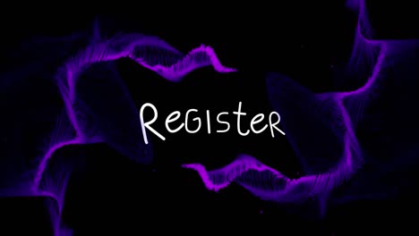 Animation-Violetter-Formen-über-Registertext-Auf-Schwarzem-Hintergrund