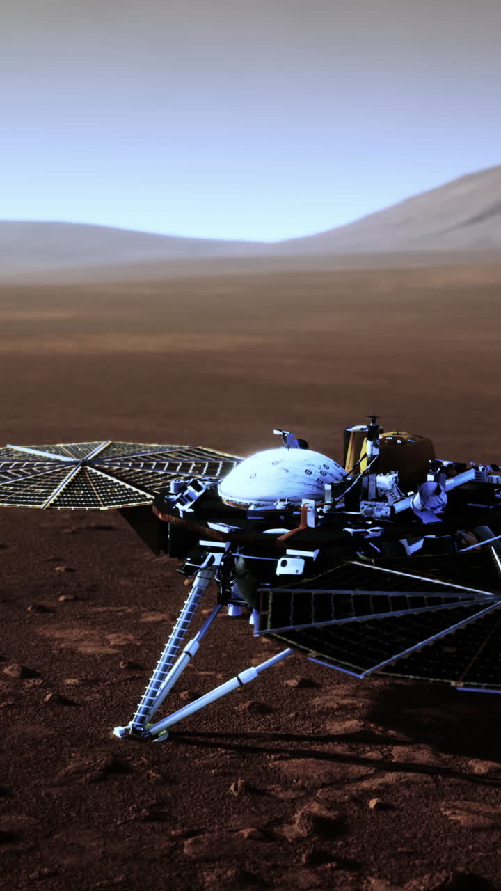 A spacecraft on the surface of Mars