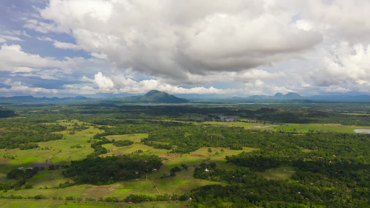 Mountain valley with farmland. Sri Lanka.