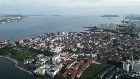 aerial view of georgetown, penang, malaysia