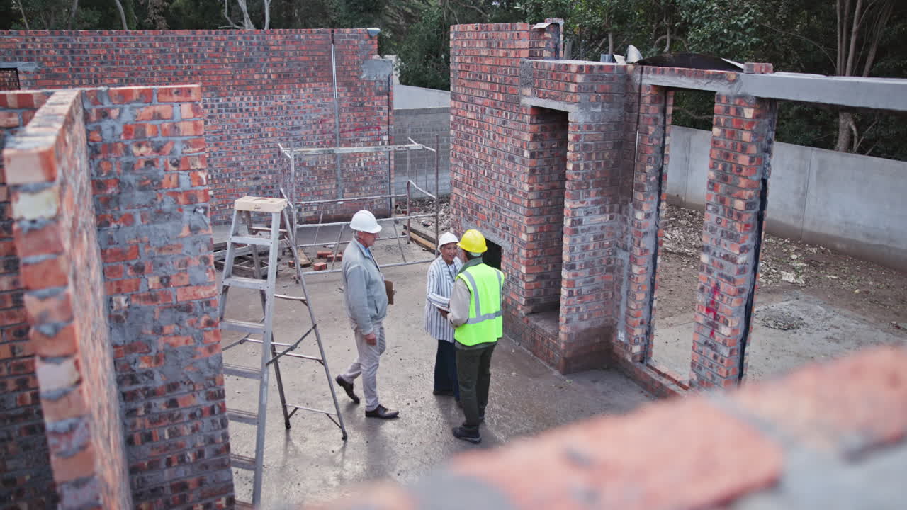Construction site with workers