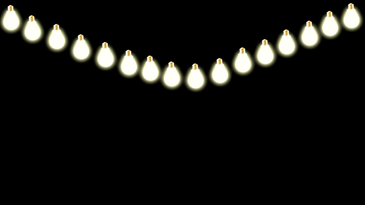 빛나는 전구 모션 그래픽과 야간 배경