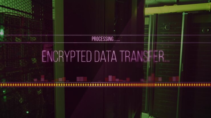 Animation of data processing over server room