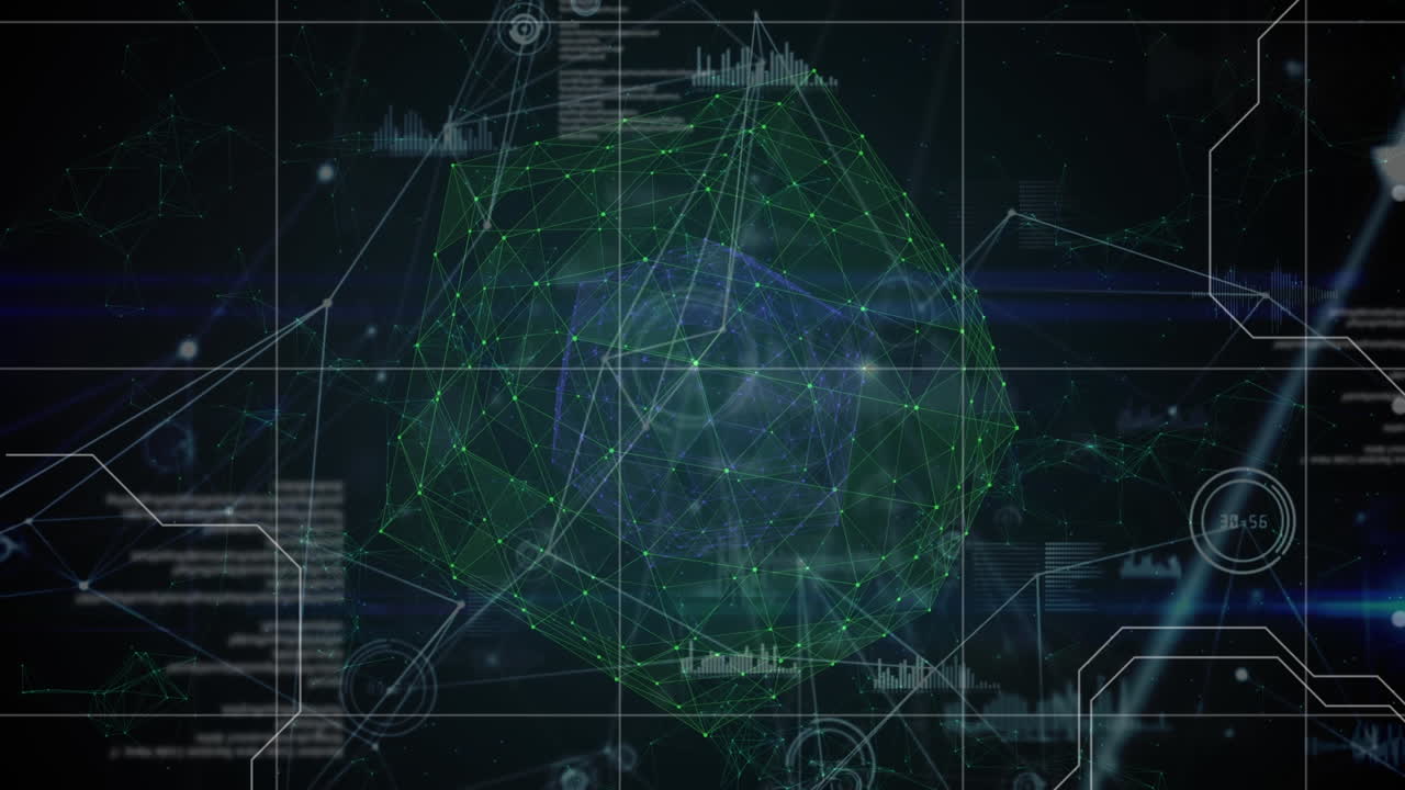 Globe of Network of connections against data processing