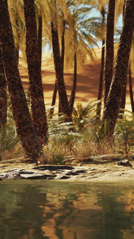 palm trees in a desert oasis