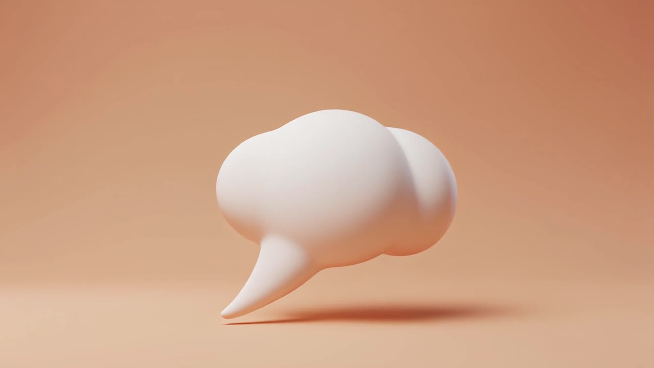 White Sphere Morphing into a Speech Bubble