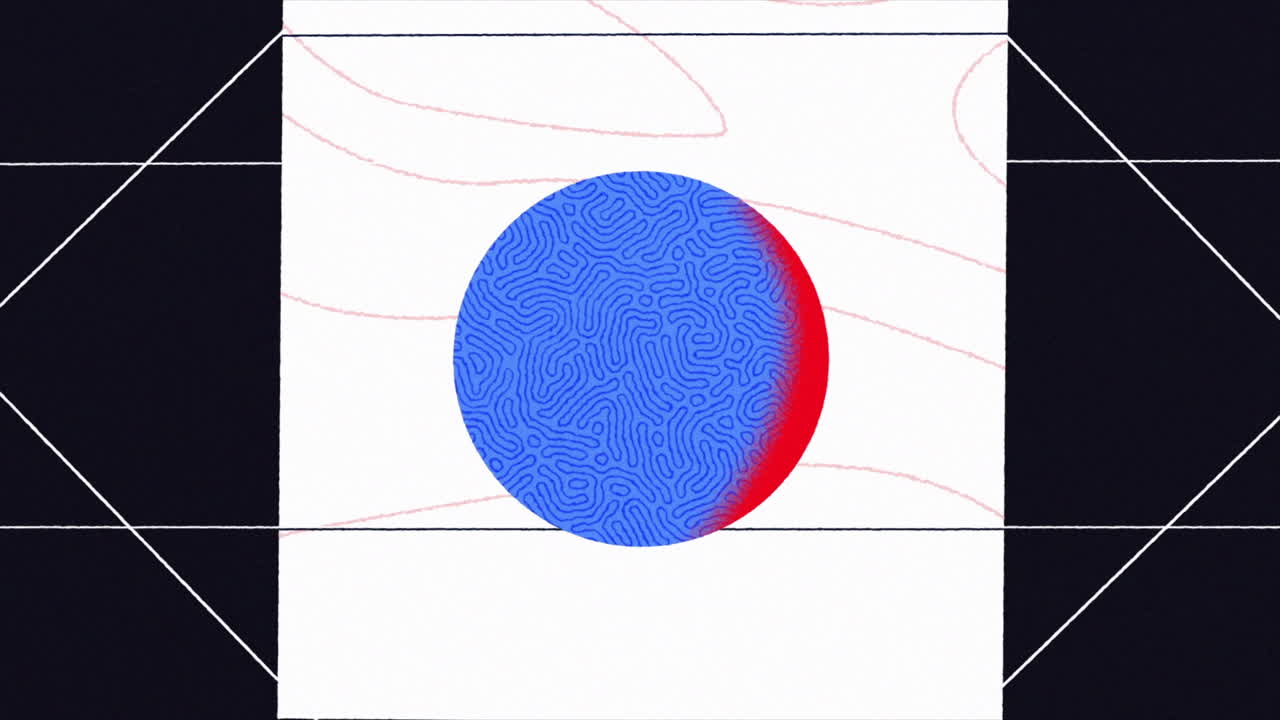 원과 선을 가진 추상적인 기하학적 디자인