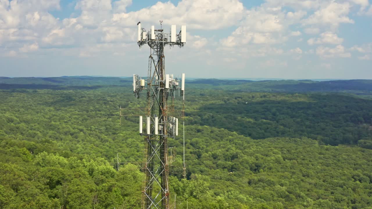 Aerial view of a generic telecommunications tower