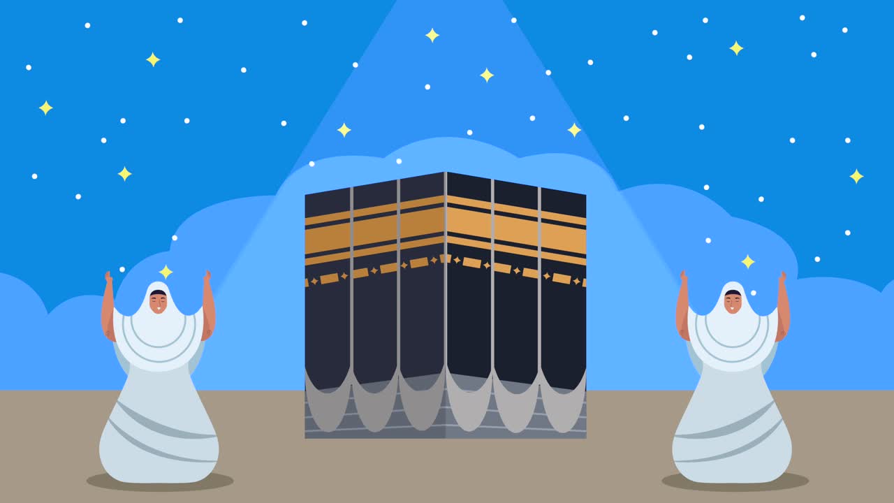 hajj mabrour celebrando con las mujeres que rezan en la meca