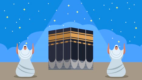 hajj mabrour celebrating with women praying in mecca