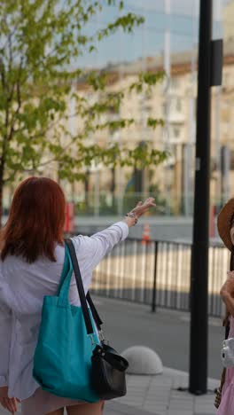 city street scene with people