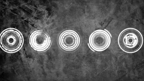animación de círculos concéntricos giratorios