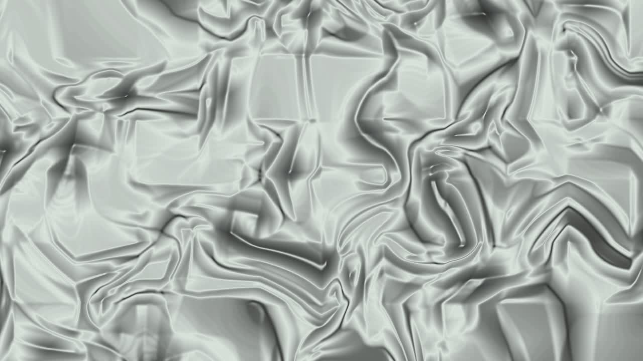 Motivo astratto fluente in metallo liquido argento e grigio