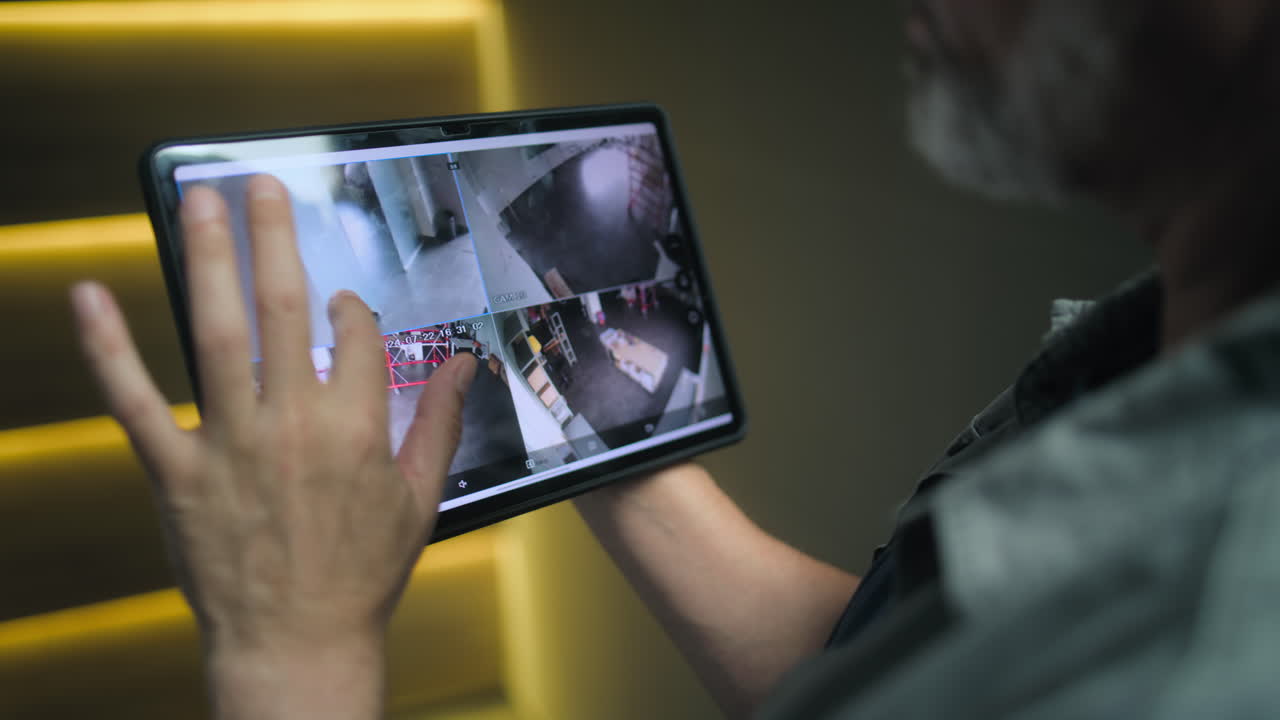 personal de seguridad monitoreando múltiples cámaras