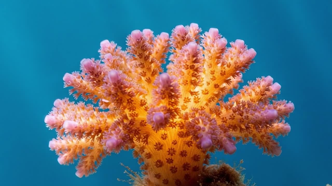 A Stunning Display of Vibrant Coral: Magnificent Underwater Flora with Unique Shapes and Colors Presenting the Beauty of Marine Ecosystems