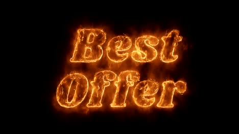 best offer word hot animated burning realistic fire flame loop.