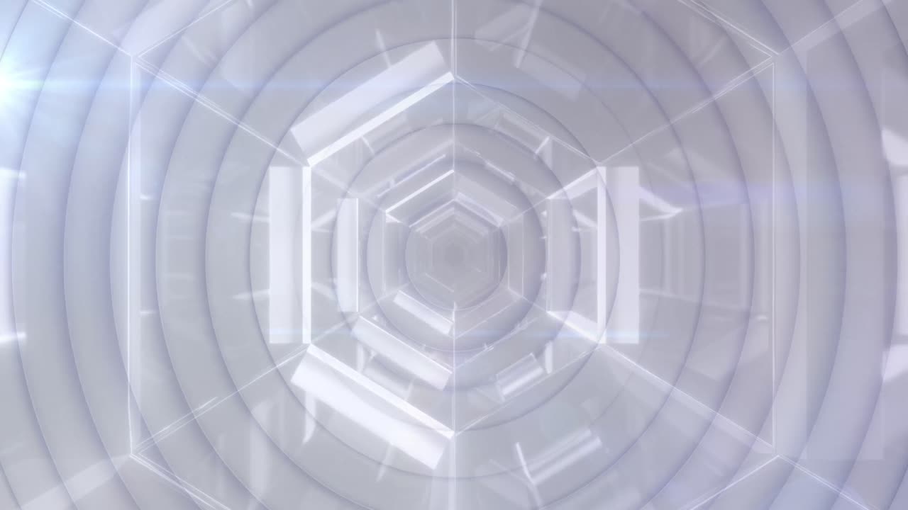 디지털 터널 위의  ⁇ 색 원의 애니메이션