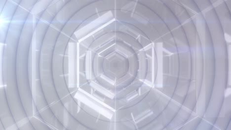 animación de círculos blancos sobre el túnel digital