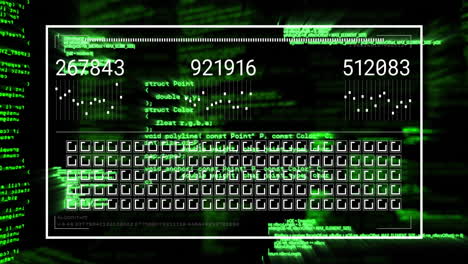 animación del procesamiento de datos digitales a través de servidores informáticos
