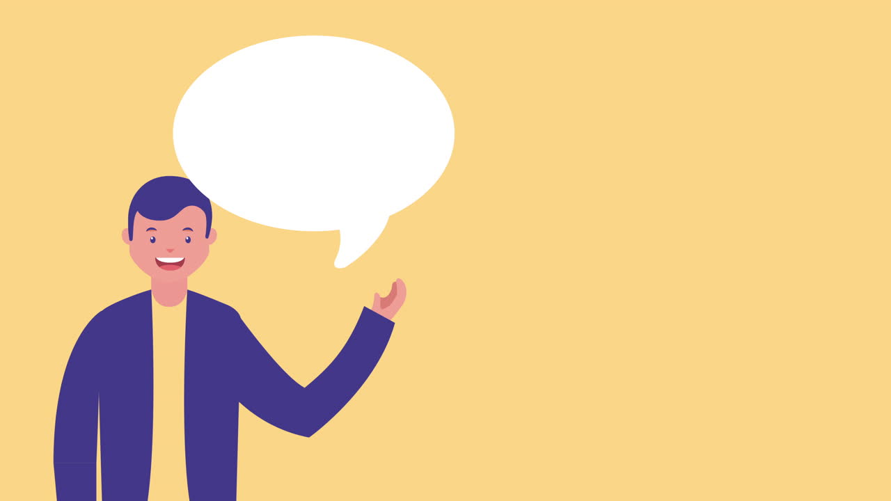 businessman with speech bubble avatar character