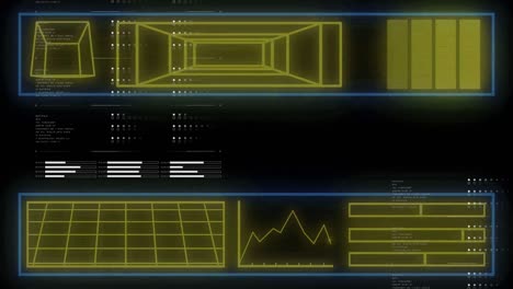 animation of data processing on black background