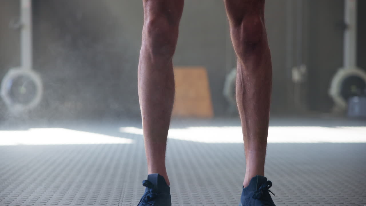 체육관 에서 무게 를 들어 올리는 남자