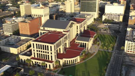 aerial of supreme court building in downtown jacksonville