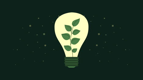 ecology animation with leafs in bulb